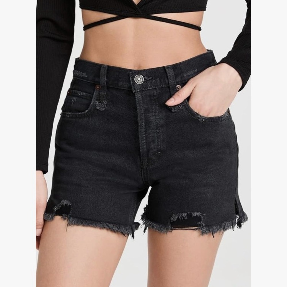 We The Free Free People high rise shorts color black size 28